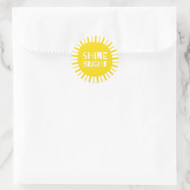 Shine Bright, Yellow Sun, Stickers (Bag)