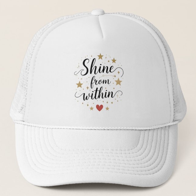 Shine From Within – Celestial Self-Love Quote Trucker Hat (Front)
