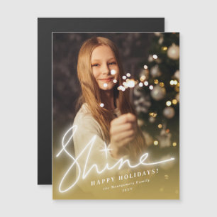 Shine Glow Handwriting Script Gold Ombre Photo