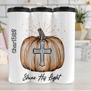 Shine His Light Pumpkin Graphic Thermal Tumbler