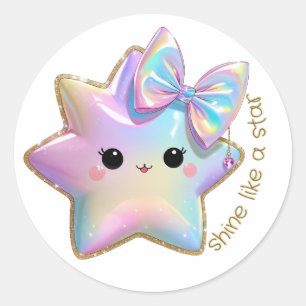 shine like a star classic round sticker
