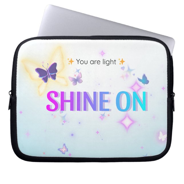 ✨ Shine On 10" Butterfly Laptop Sleeve – You Are L (Front)