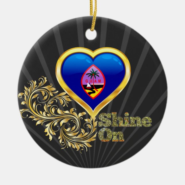 Shine On Guam Ceramic Tree Decoration (Front)