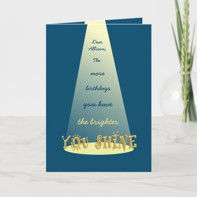 Shine On Happy 30th Birthday Personalised Greeting Card (Front)