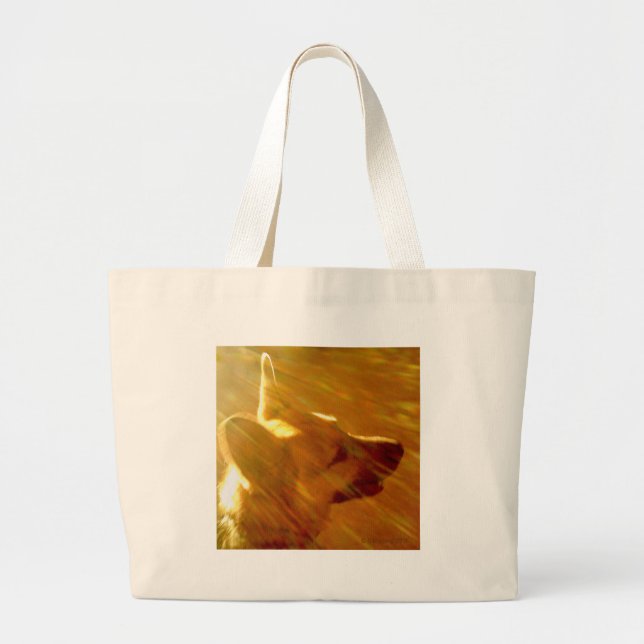 Shine On Me German Shepherd Black & Tan Large Tote Bag (Front)