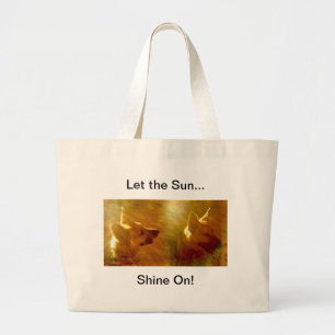 Shine On Me German Shepherd Black & Tan Two Views Large Tote Bag