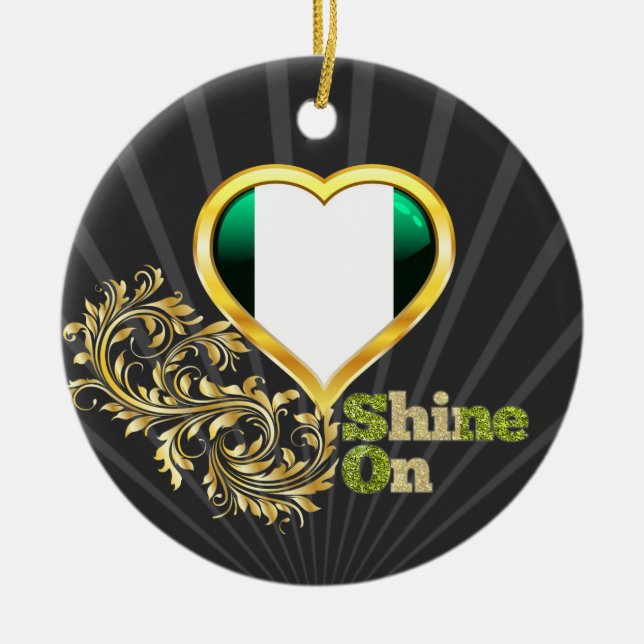 Shine On Nigeria Ceramic Tree Decoration (Front)