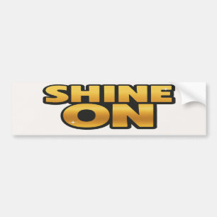 Shine On Retro 70s Metallic Gold Disco Lettering Bumper Sticker