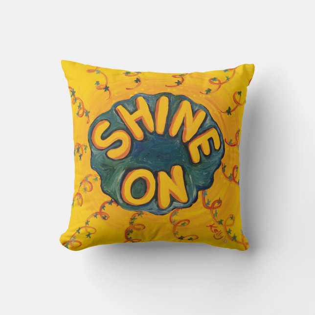 SHINE ON YELLOW THROW PILLOW (Front)