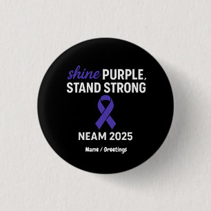 Shine Purple Stand Strong NEAM 2025 Epilepsy 3 Cm Round Badge