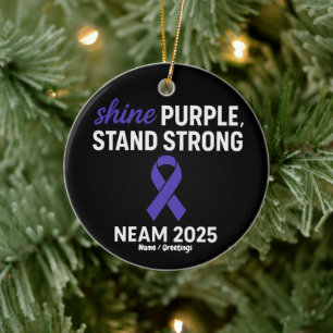 Shine Purple Stand Strong NEAM 2025 Epilepsy Ceramic Ornament