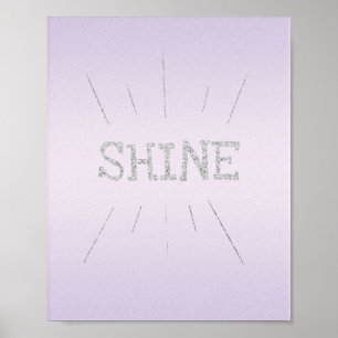 Shine Purple with Silver Glitter Poster
