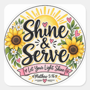 Shine & Serve Christian Sticker Let Your Light S