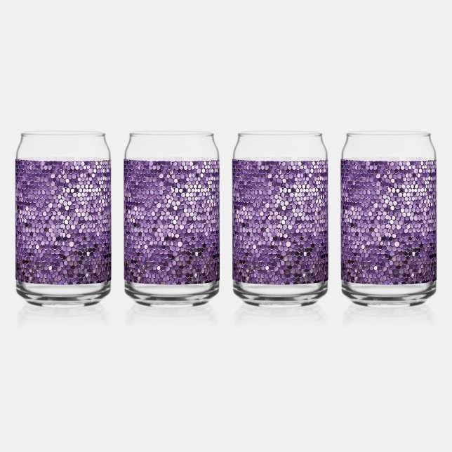 Shine Shine Purple Star AI art  Can Glass (Right)