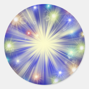 shine, star, sparkle, glow, glitter, light, effect classic round sticker