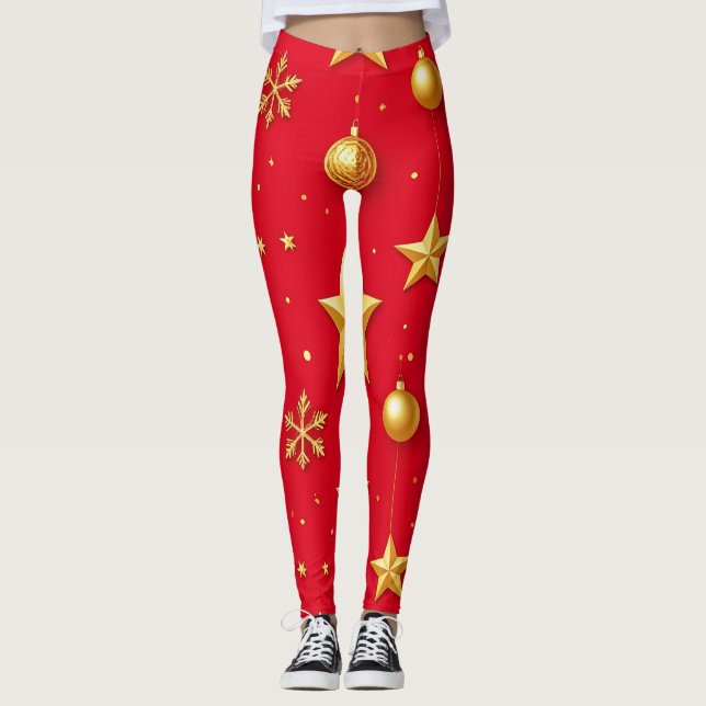 Shine, Starry Christmas Leggings (Front)