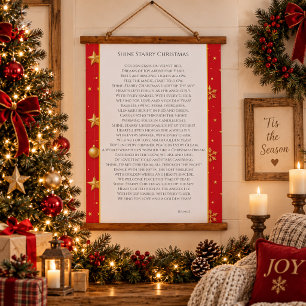 Shine Starry Christmas poetry Hanging Tapestry