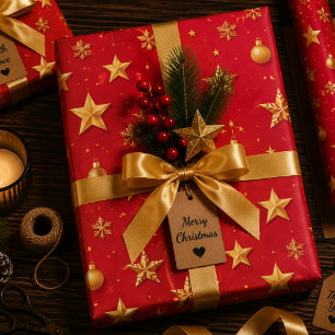 Shine Starry Christmas Wrapping Paper Sheet