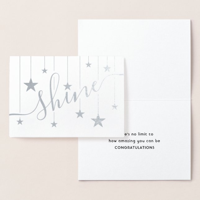 SHINE Suspended Stars Congratulations Script Real Foil Card (Display)