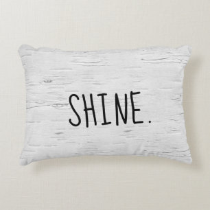 SHINE Text On Birch Tree Accent Pillow