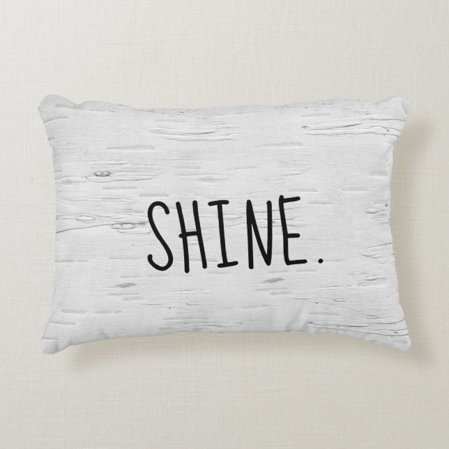 SHINE Text On Birch Tree  Accent Pillow (Front)