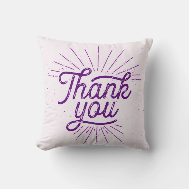 Shine Thank You Typography Purple Cushion (Front)