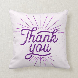 Shine Thank You Typography Purple Cushion