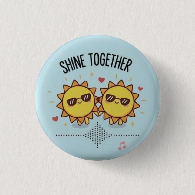 Shine Together Cute Sunglasses Kawaii Pin (Front)