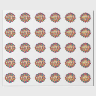 SHINE Typography with Colorful  Wrapping Paper