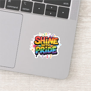 Shine With Pride – Colorful LGBTQ+ Rainbow Quote 