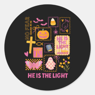 Shine With The Light Of Jesus Christian Halloween Classic Round Sticker