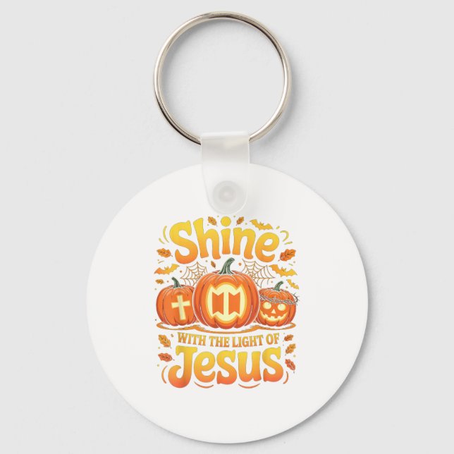 Shine With The Light Of Jesus Christian Halloween  Key Ring (Front)