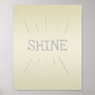 Shine Yellow with Silver Glitter Poster