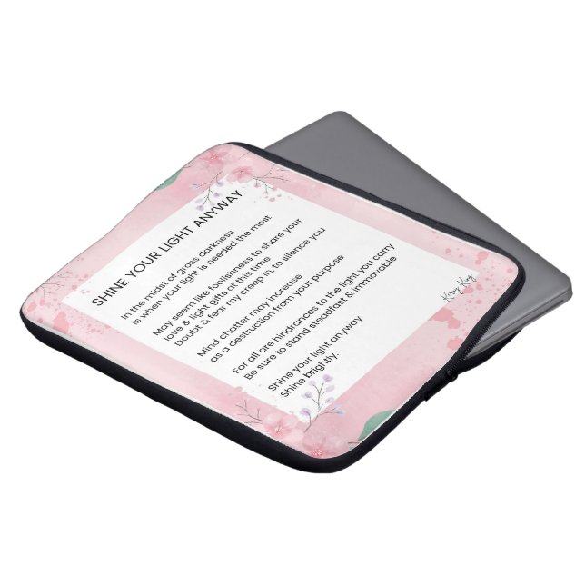 Shine Your Light Anyway Poem Poetry Laptop Sleeve (Front Top)