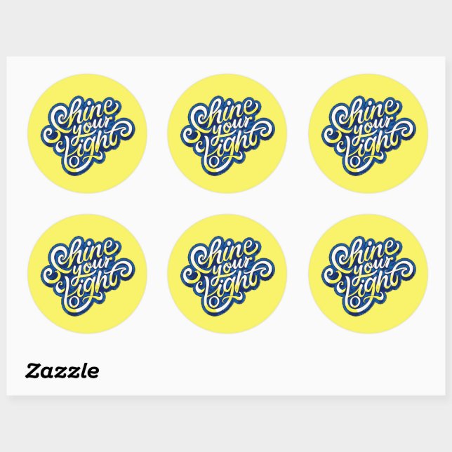 Shine your Light Classic Round Sticker (Sheet)