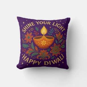 Shine Your Light – Happy Diwali Throw Pillow