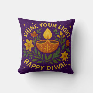 Shine Your Light – Happy Diwali Throw Pillow