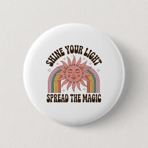 Shine Your Light Spread The Magic For Yoga Enthusi 6 Cm Round Badge