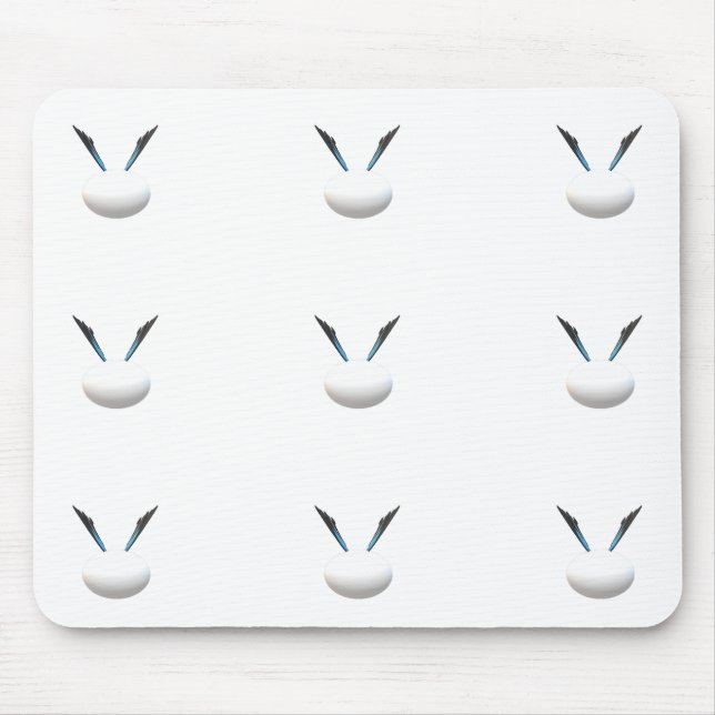 SHING WHITE GLOBES MODERN ART LESS IS MORE MOUSE PAD (Front)