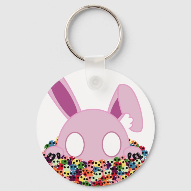 Shinikaru the Bunny - Sugar Skulls Key Ring (Front)
