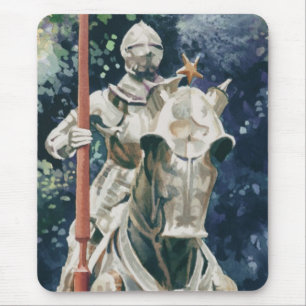 "Shining Armour" Knight Watercolor Mouse Pad