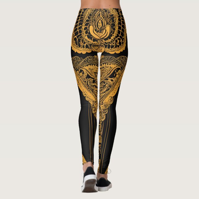 Shining Bee AI art  Leggings (Back)