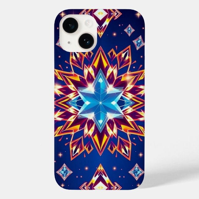 Shining Blue Diamond with Orange-Yellow Glow Phone Case-Mate iPhone Case (Back)
