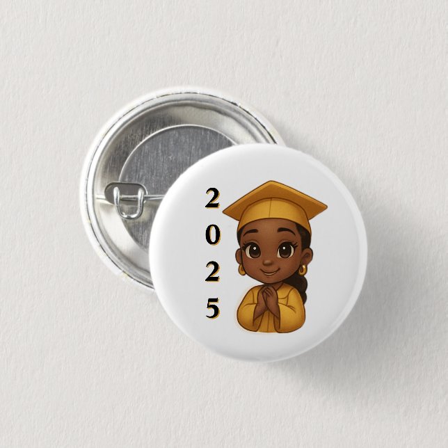 Shining Bright 2025 Graduate  3 Cm Round Badge (Front & Back)