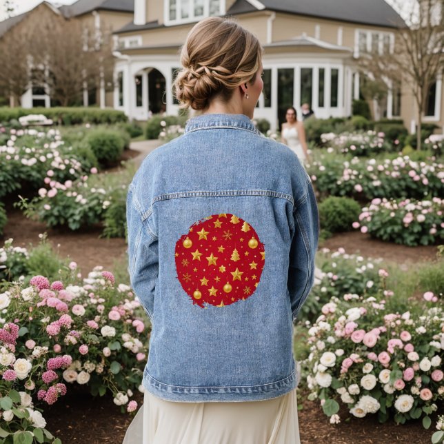 Shining Bright on Christmas Night Denim Jacket (Wedding Back)