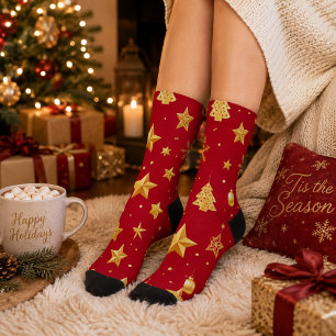 Shining Bright on Christmas Night Socks