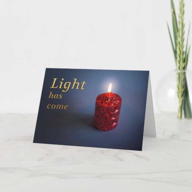 Shining candle holiday card (Front)