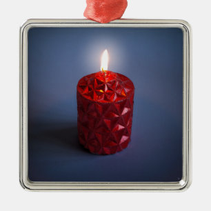 Shining candle metal ornament