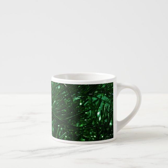 shining christmas tree leaves espresso cup (Right)