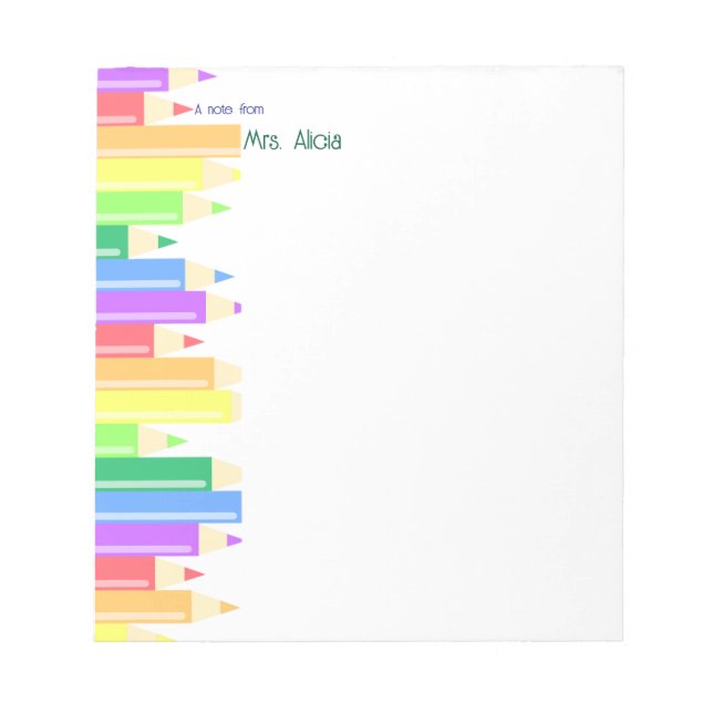 Shining Colorful Crayon Notepad (Front)